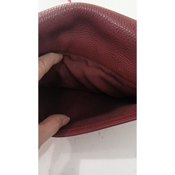 COACH Leather burgundy wine TurnKey flap Crossbody Golden chain strap 9.5x6.5in - Picture 9 of 12